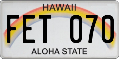 HI license plate FET070