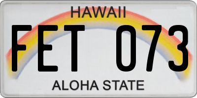 HI license plate FET073