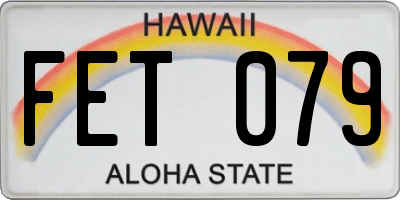 HI license plate FET079