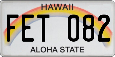 HI license plate FET082