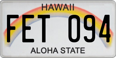 HI license plate FET094