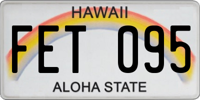 HI license plate FET095
