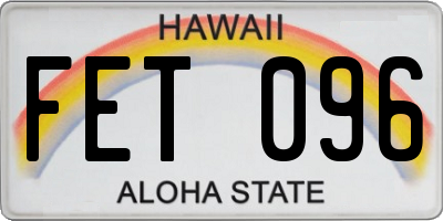 HI license plate FET096