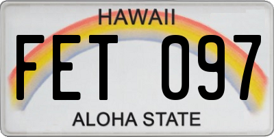 HI license plate FET097