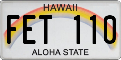 HI license plate FET110