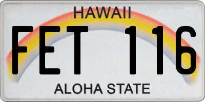 HI license plate FET116