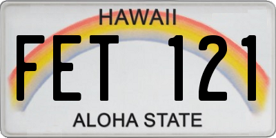 HI license plate FET121