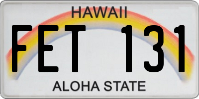 HI license plate FET131