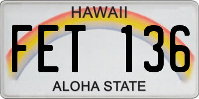 HI license plate FET136