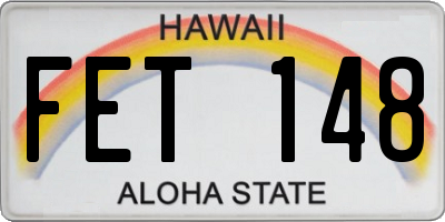 HI license plate FET148