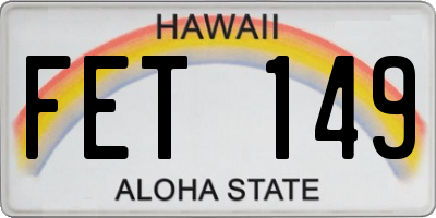 HI license plate FET149