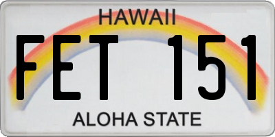 HI license plate FET151