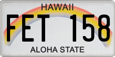 HI license plate FET158