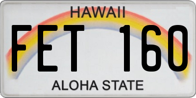 HI license plate FET160