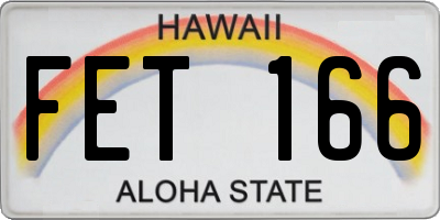 HI license plate FET166