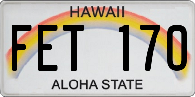 HI license plate FET170