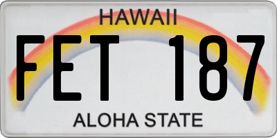 HI license plate FET187