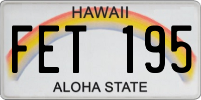 HI license plate FET195