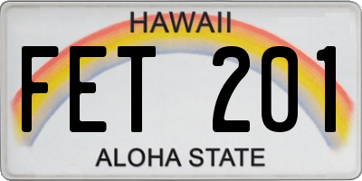 HI license plate FET201