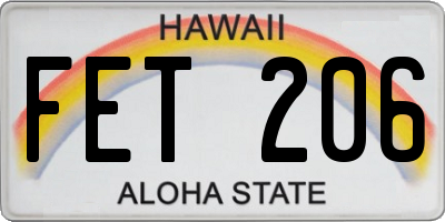 HI license plate FET206