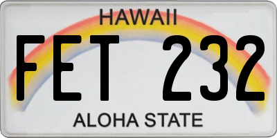 HI license plate FET232