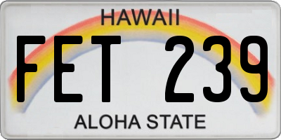 HI license plate FET239