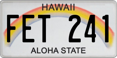 HI license plate FET241