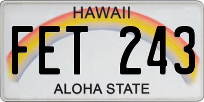 HI license plate FET243
