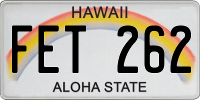 HI license plate FET262