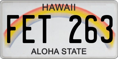 HI license plate FET263