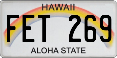 HI license plate FET269