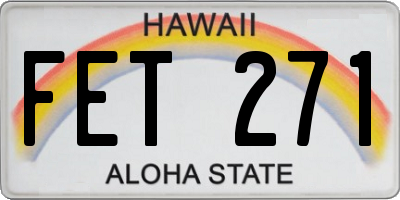 HI license plate FET271