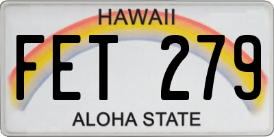 HI license plate FET279