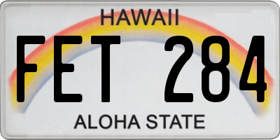 HI license plate FET284