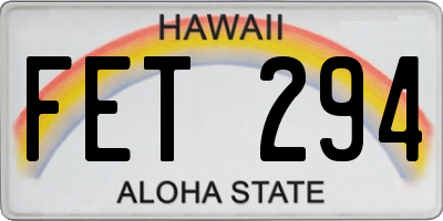 HI license plate FET294