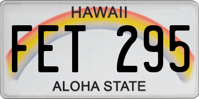 HI license plate FET295