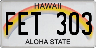 HI license plate FET303