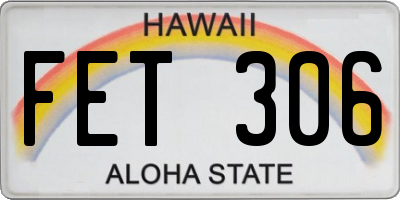 HI license plate FET306