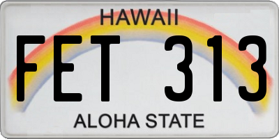 HI license plate FET313