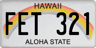 HI license plate FET321