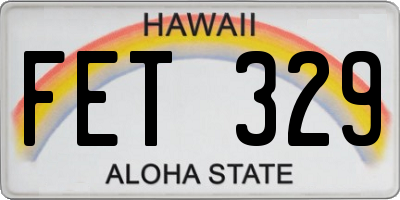 HI license plate FET329