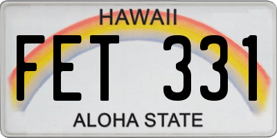 HI license plate FET331