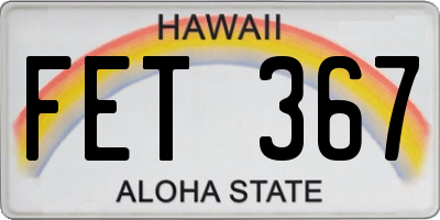 HI license plate FET367