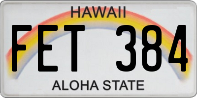 HI license plate FET384