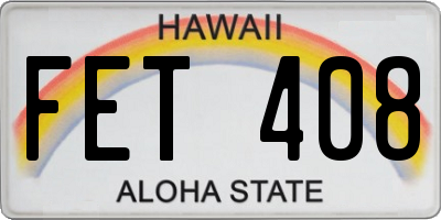 HI license plate FET408