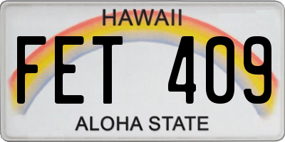 HI license plate FET409