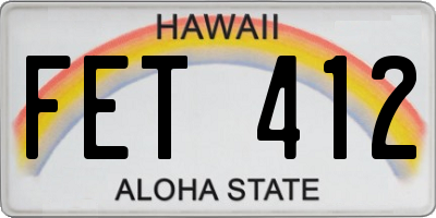 HI license plate FET412