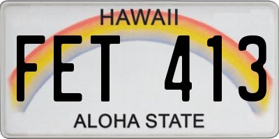HI license plate FET413