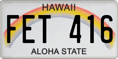 HI license plate FET416
