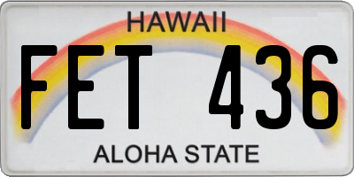 HI license plate FET436
